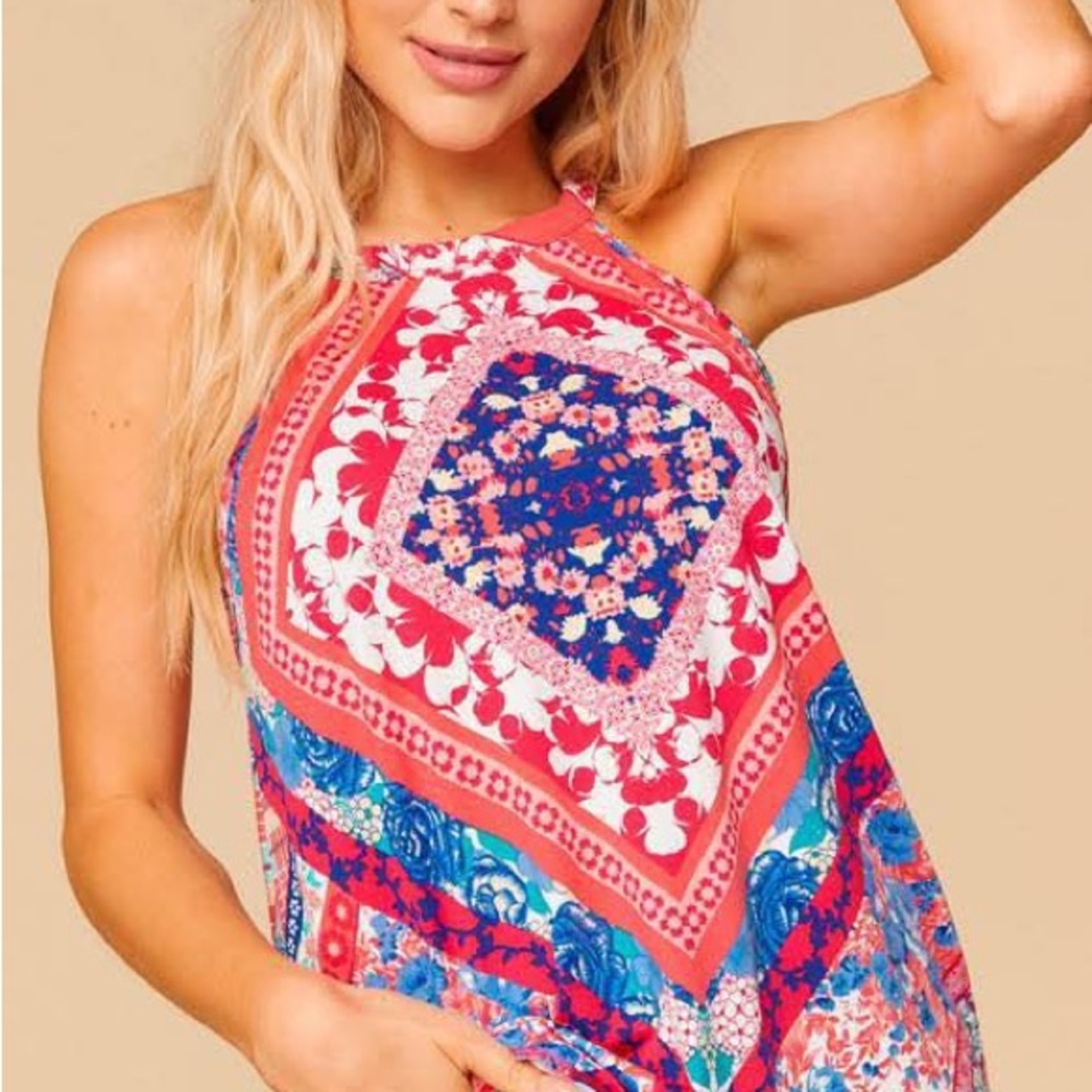 Vibrant Patterned Halter Top